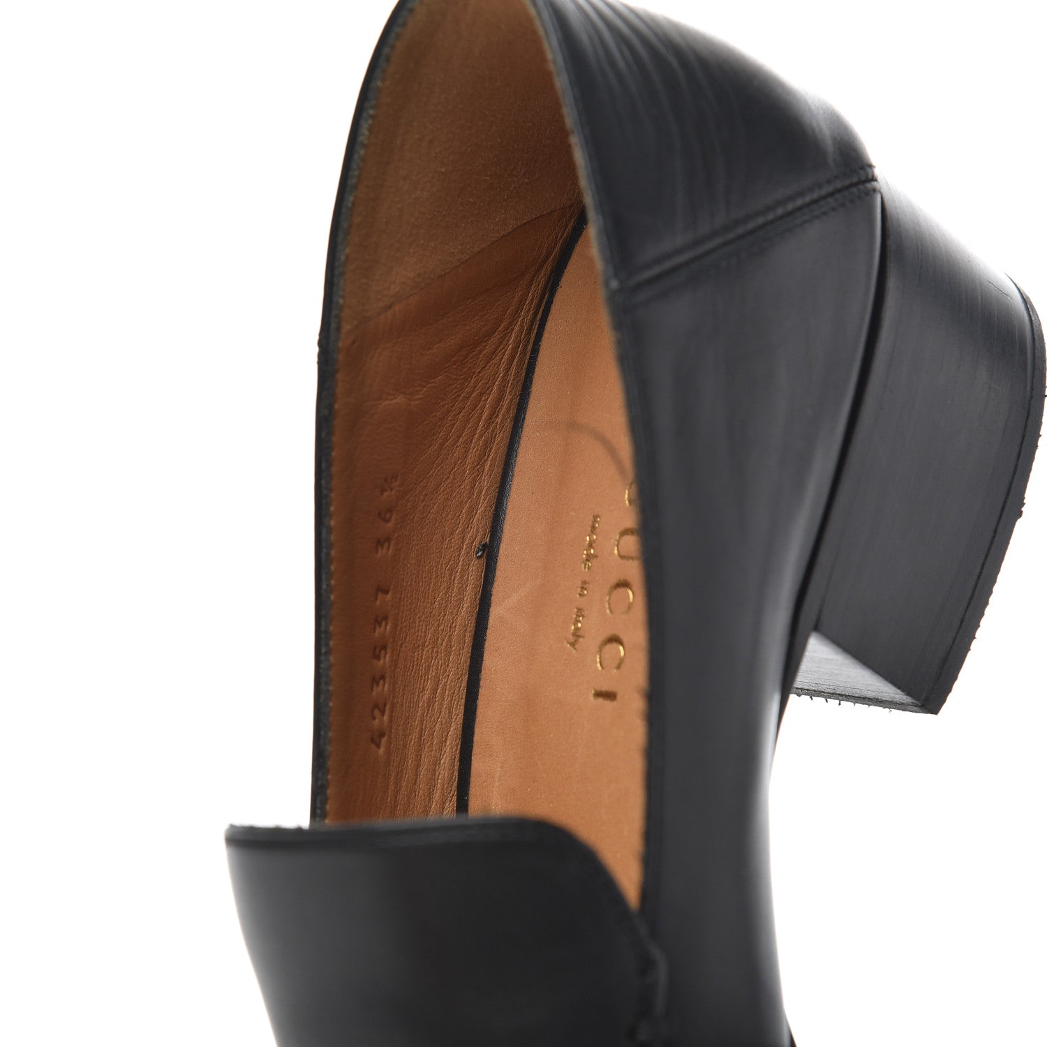 Gucci Calfskin Web Peyton Loafer Pumps 36.5 Black 17 of 20