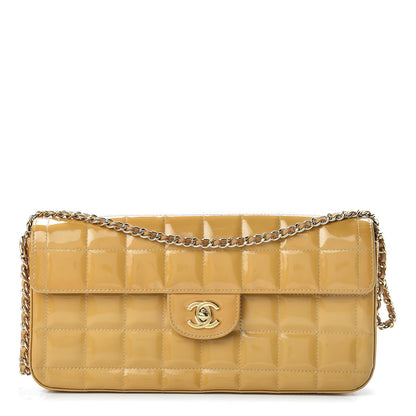 Chanel Patent East West Chocolate Bar Flap Beige 1 of 19