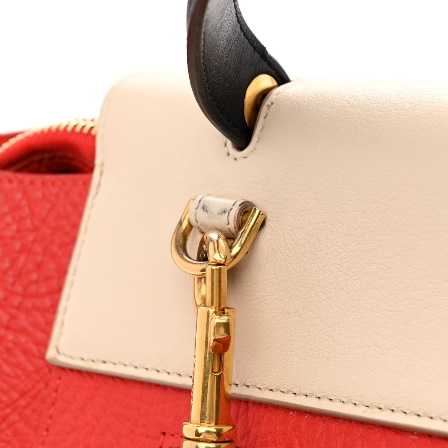 Elephant Calfskin Mini Tri-Color Belt Bag Vermillion