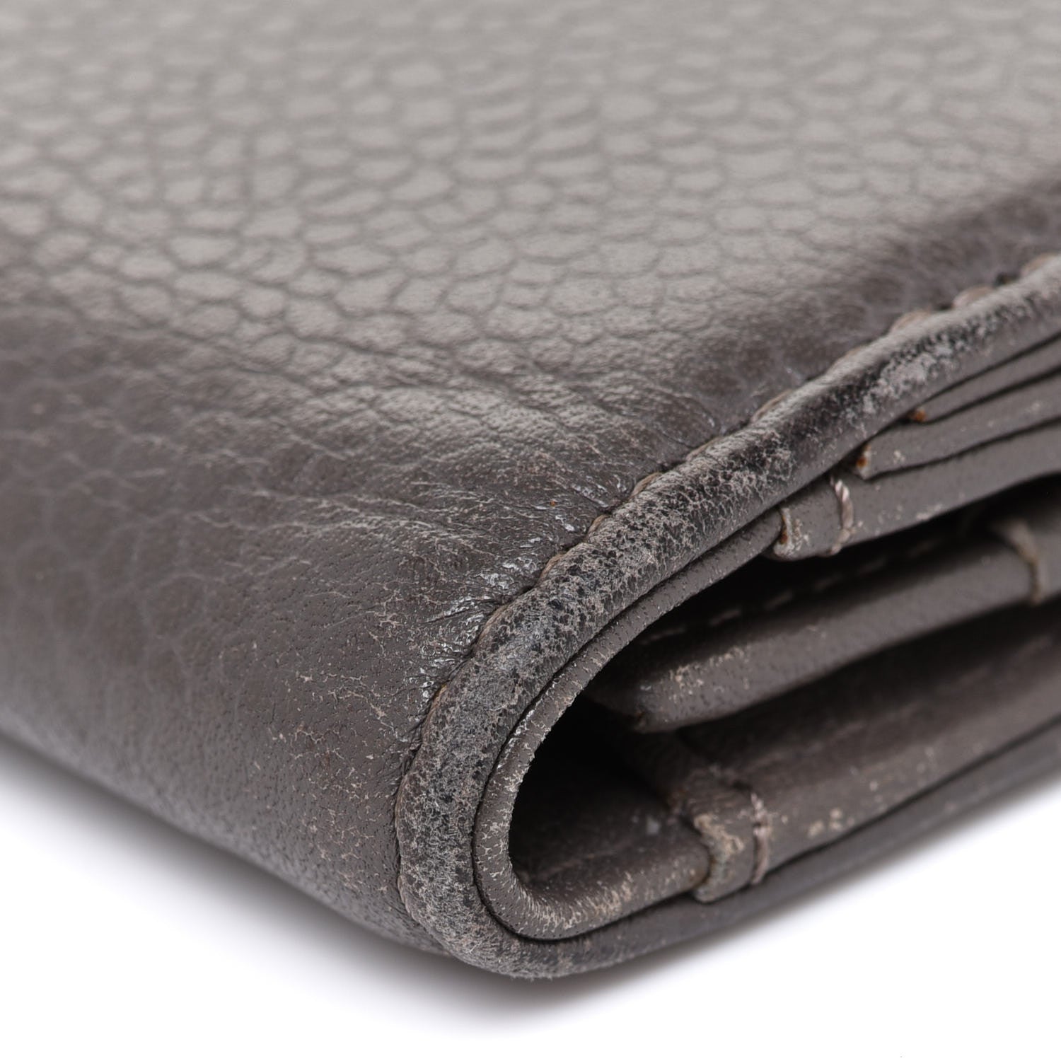 Chanel Caviar Timeless CC Large Gusset Flap Wallet Dark Grey 11 of 13