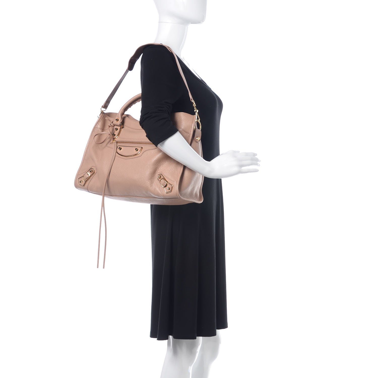 Balenciaga Chevre Gold Metallic Edge Hardware City Rose Des Sables 2 of 9