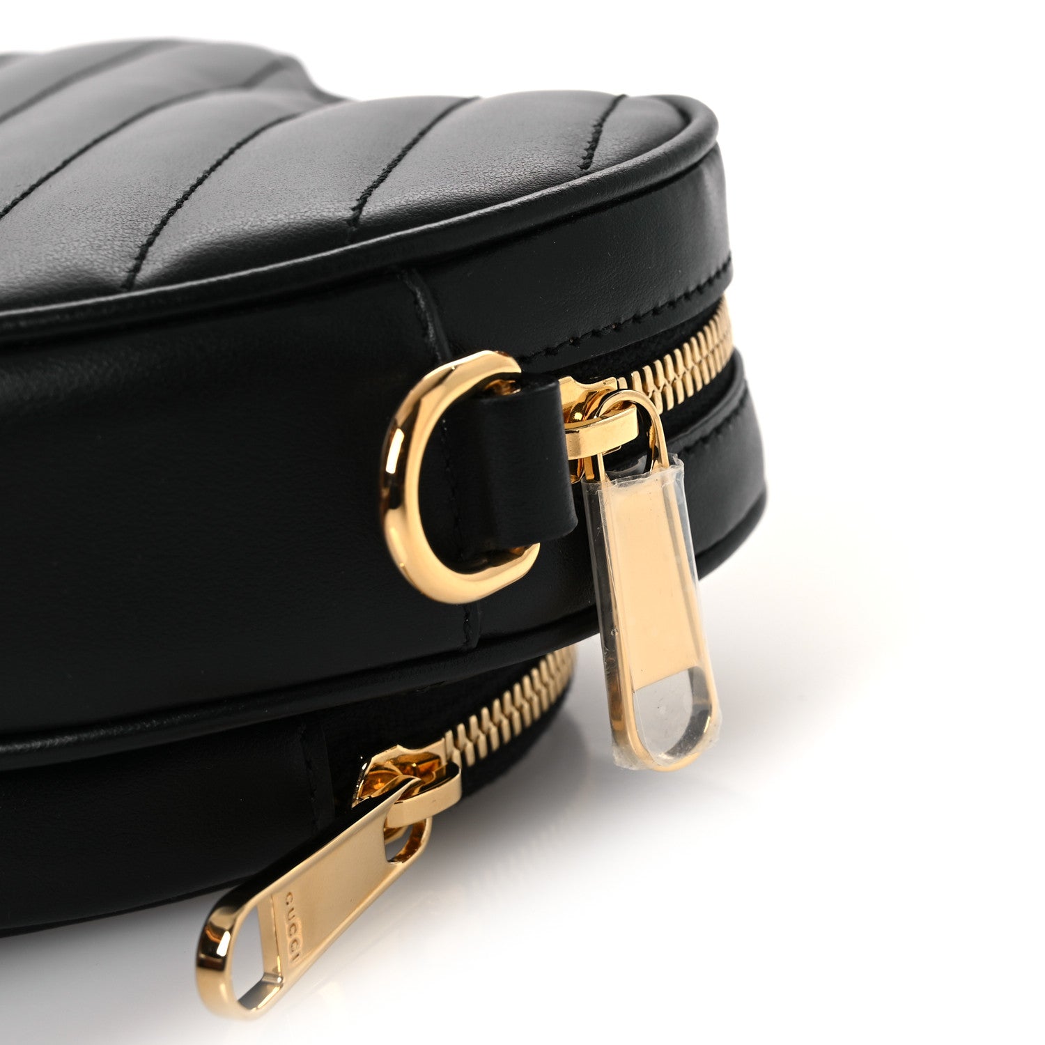 Gucci Calfskin Matelasse Diagonal Mini Interlocking G Heart Shoulder Bag Black 11 of 12