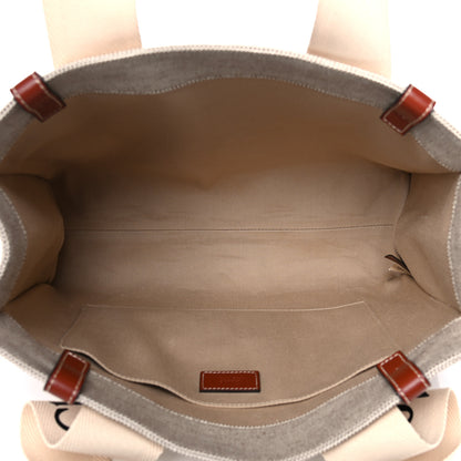Chloe Cotton Calfskin Medium Woody Ribbon Tote White Brown 5 of 14