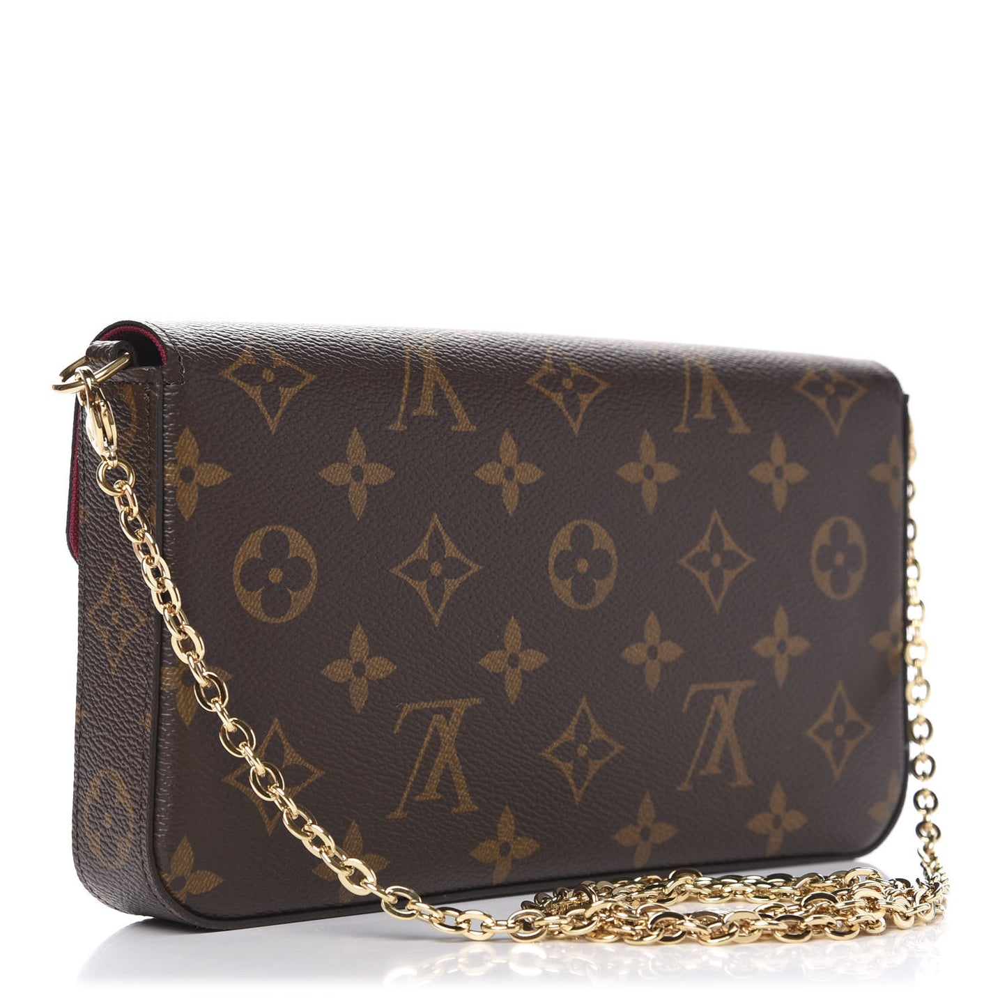 Monogram Pochette Felicie Chain Wallet Fuchsia