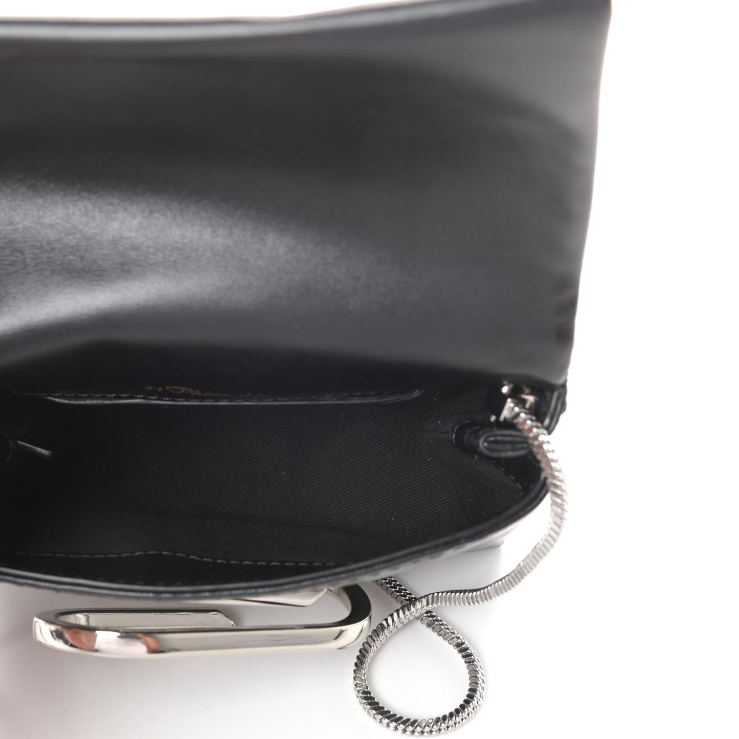 Calfskin Alix Soft Flap Clutch Black
