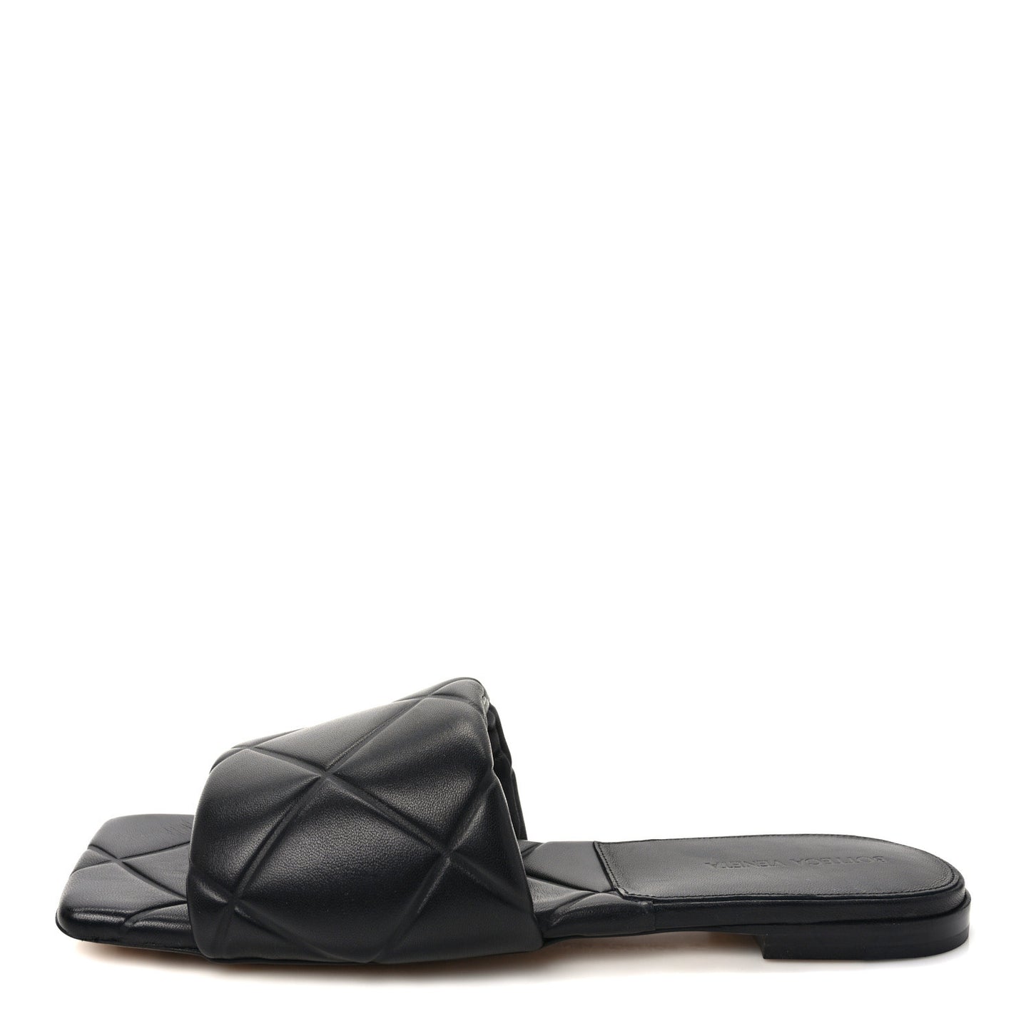 Nappa Quilted Rubber Lido Flat Sandals 41 Black