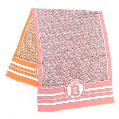 Burberry Silk Monogrammed TB Print Reversible Scarf Blush 1 of 4