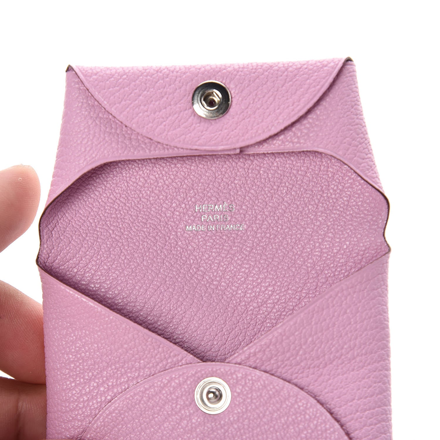 Hermes Chevre Mysore Bastia Coin Purse Mauve Sylvestre 7 of 8