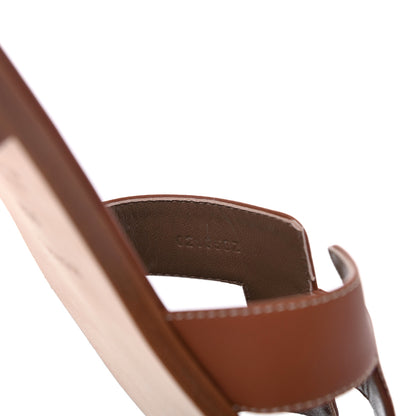 Hermes Box Calfskin Oran Sandals 41.5 Gold 8 of 9