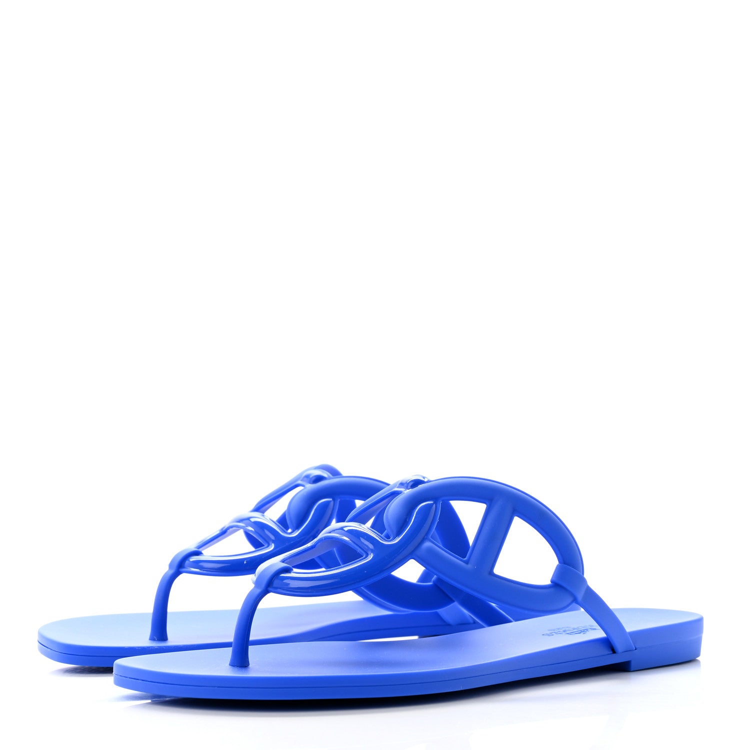 Hermes Rubber Womens Egerie Sandals 39 Bleu Outremer 3 of 8