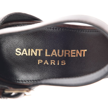 Saint Laurent Calfskin Opyum Sandals 35.5 Brown 7 of 9