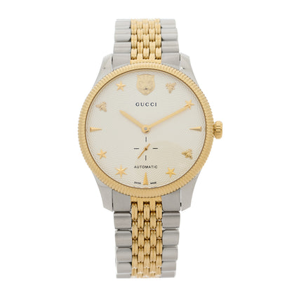 Gucci Stainless Steel 40mm G-Timeless Two Tone Charm Automatic Watch 1 of 4