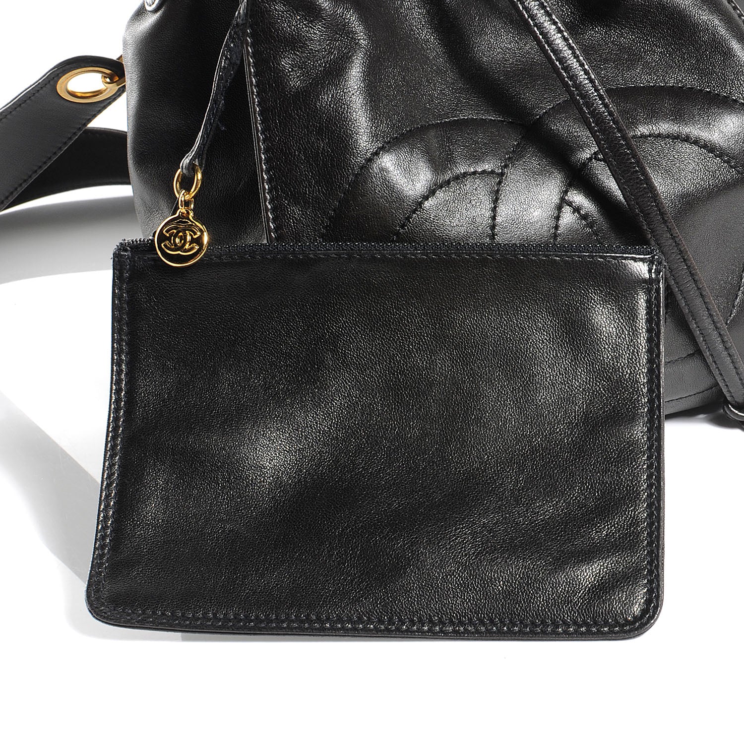 Chanel Lambskin Drawstring Shoulder Bag Dark Brown 5 of 8