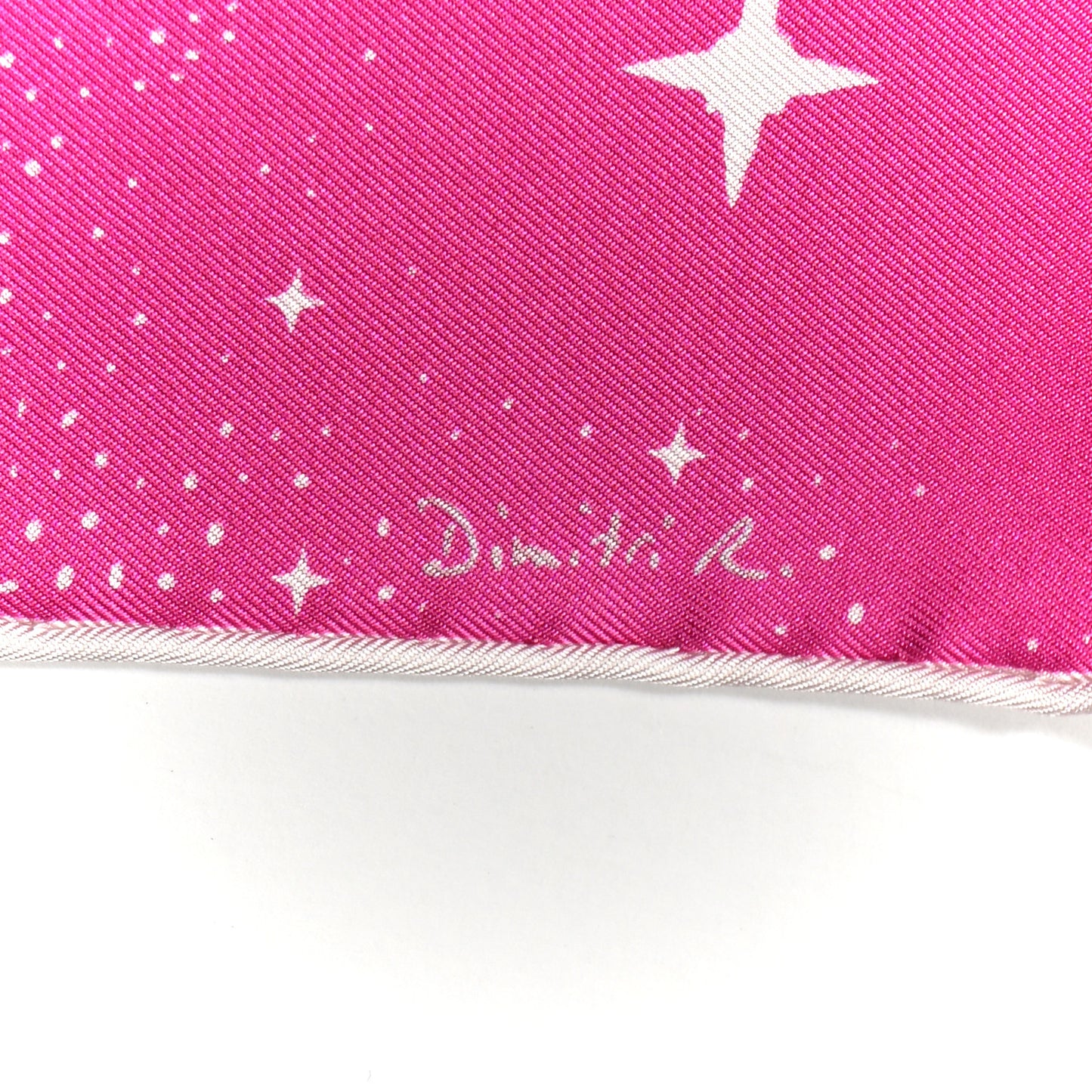 Silk Clair De Lune Double Face Scarf 90 Rose Vif White Rouge