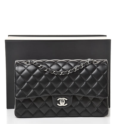 Chanel Lambskin Quilted Medium Double Flap Black 17 of 17
