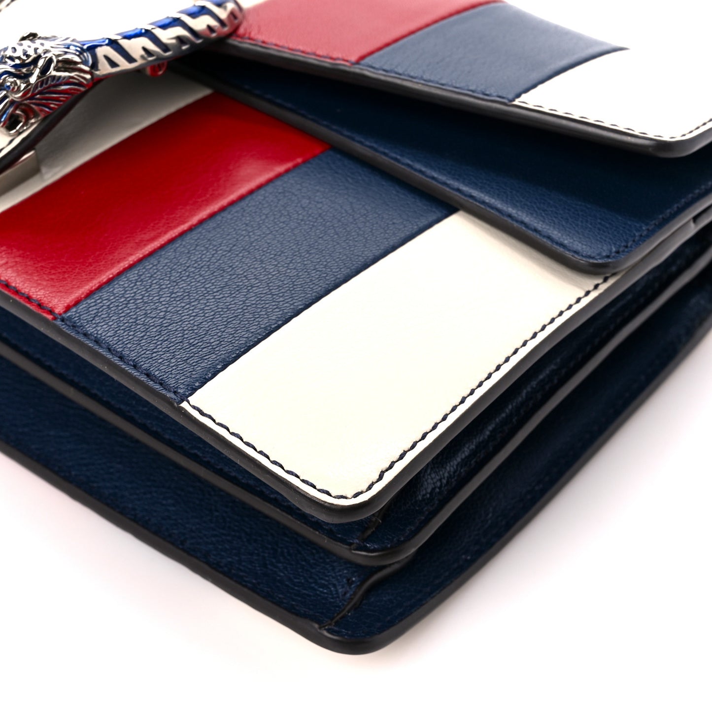 Goatskin Enamel Small Dionysus Shoulder Bag Red Blue White