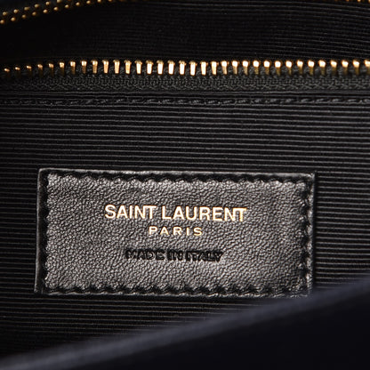 Saint Laurent Textured Calfskin Medium Classic Monogram Universite Bag Navy 6 of 7