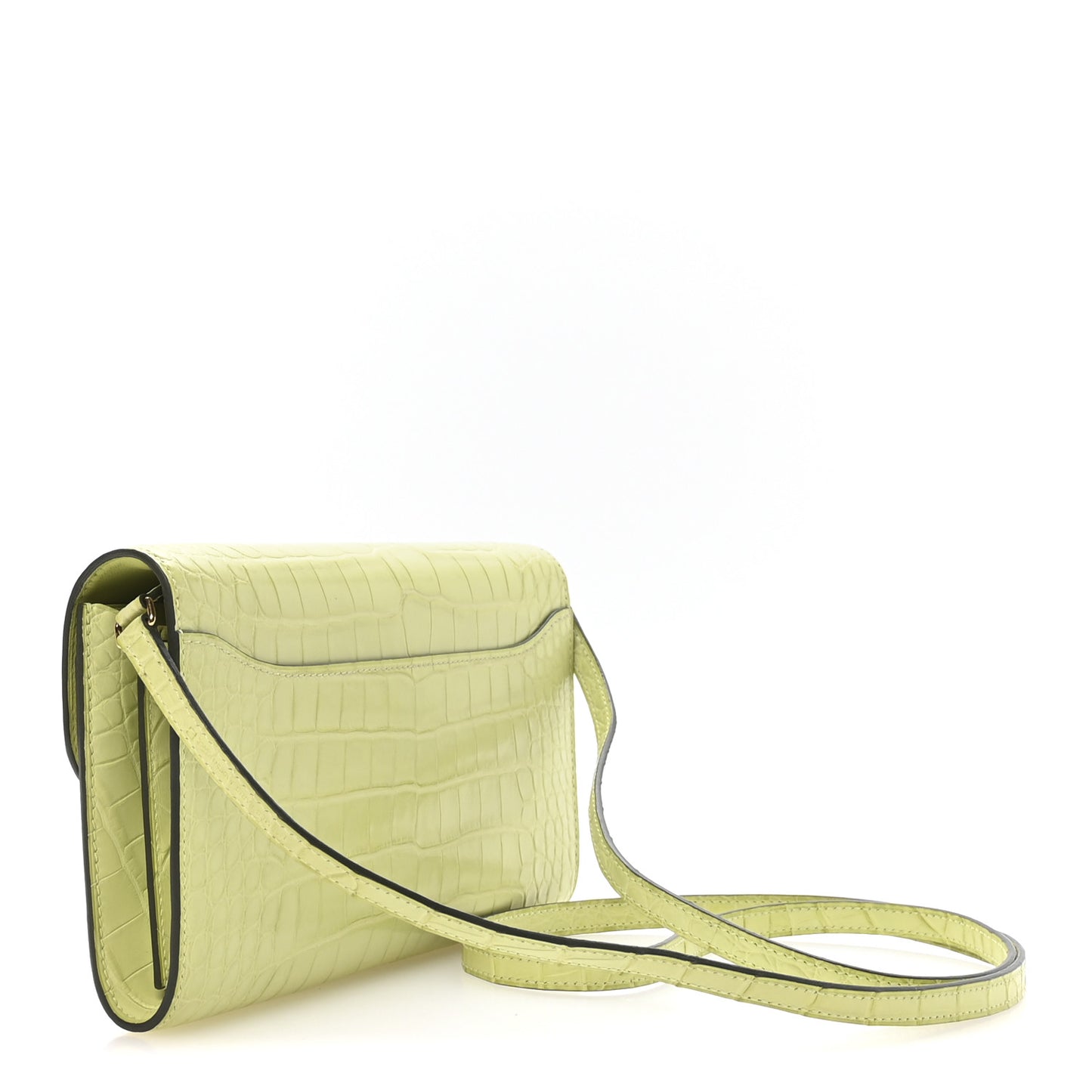 Matte Alligator Constance Long Wallet To Go Jaune Bourgeon