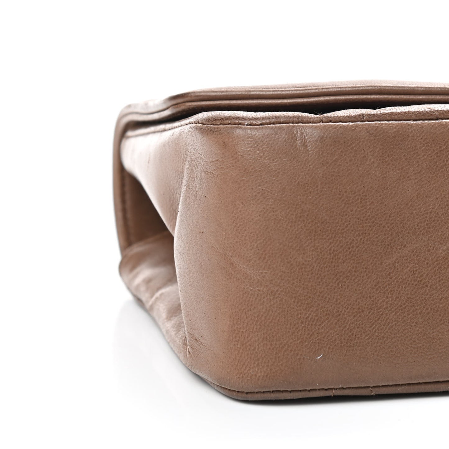 Lambskin Quilted Small Single Flap Brown