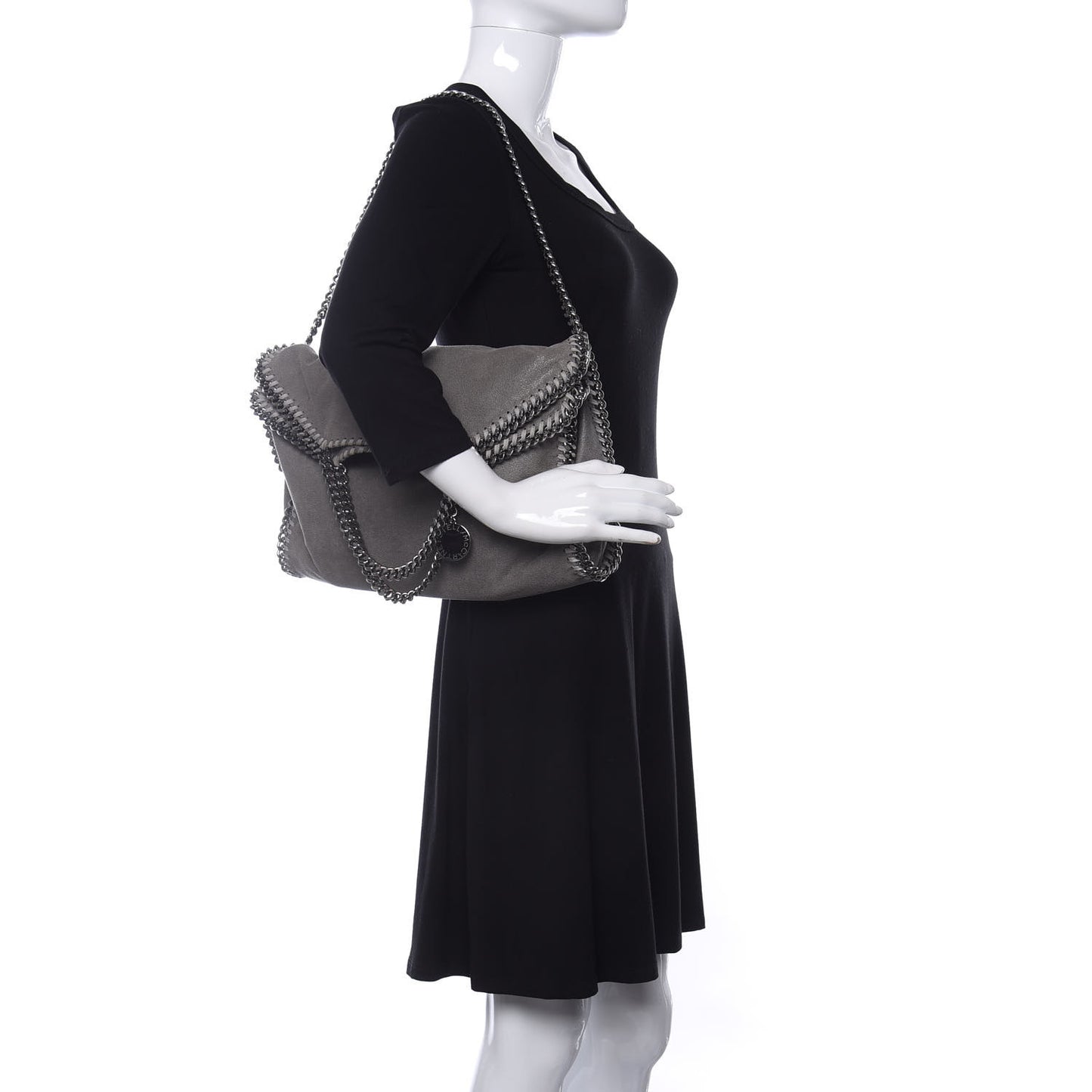 Shaggy Deer Falabella Fold Over Tote Grey