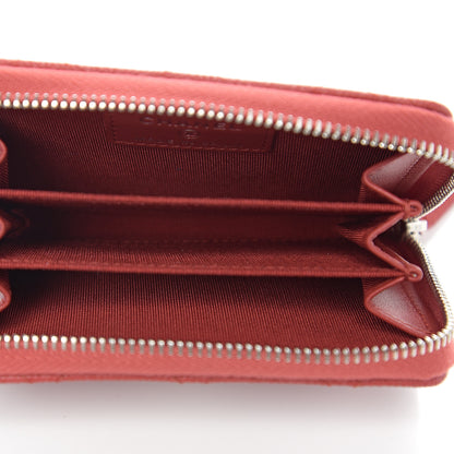 Chanel Caviar Quilted Zip Coin Purse Red 4 of 7