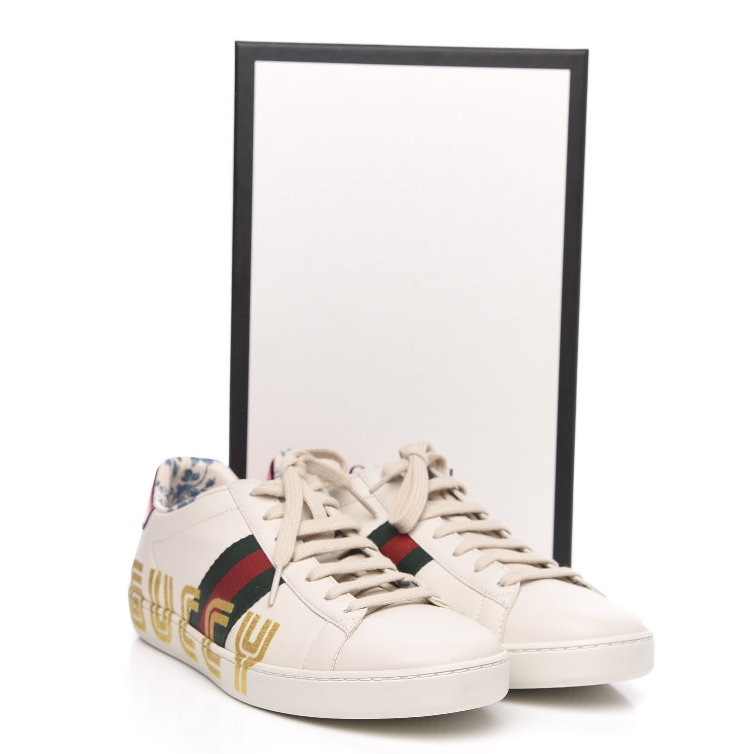 Gucci X SEGA Calfskin Ayers Web Guccy Womens Ace Sneakers 39 White 10 of 10