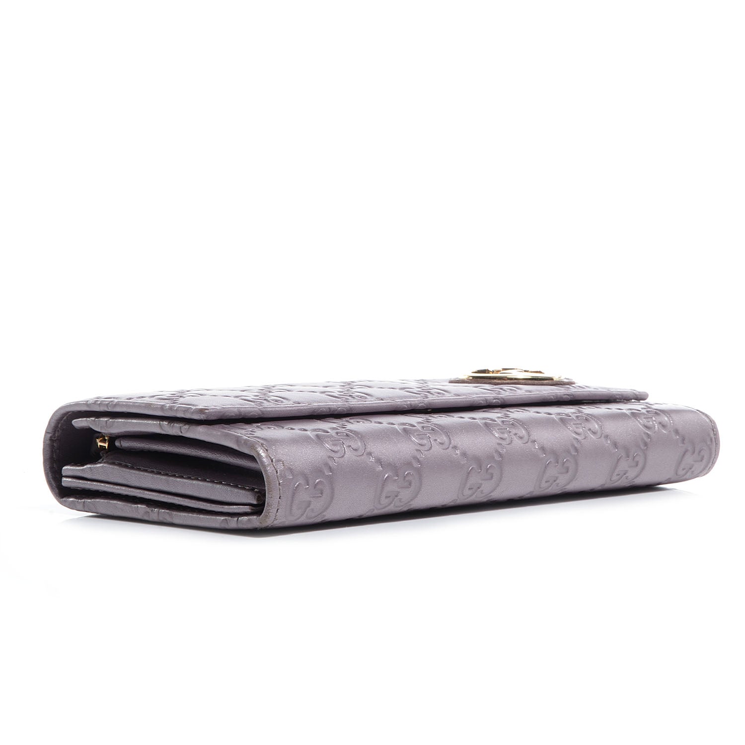 Gucci Metallic Soft Guccissima Lovely Heart Continental Wallet Senanque 4 of 7