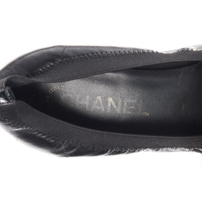 Chanel Lambskin Patent CC Elastic Pumps 36.5 Black 9 of 12