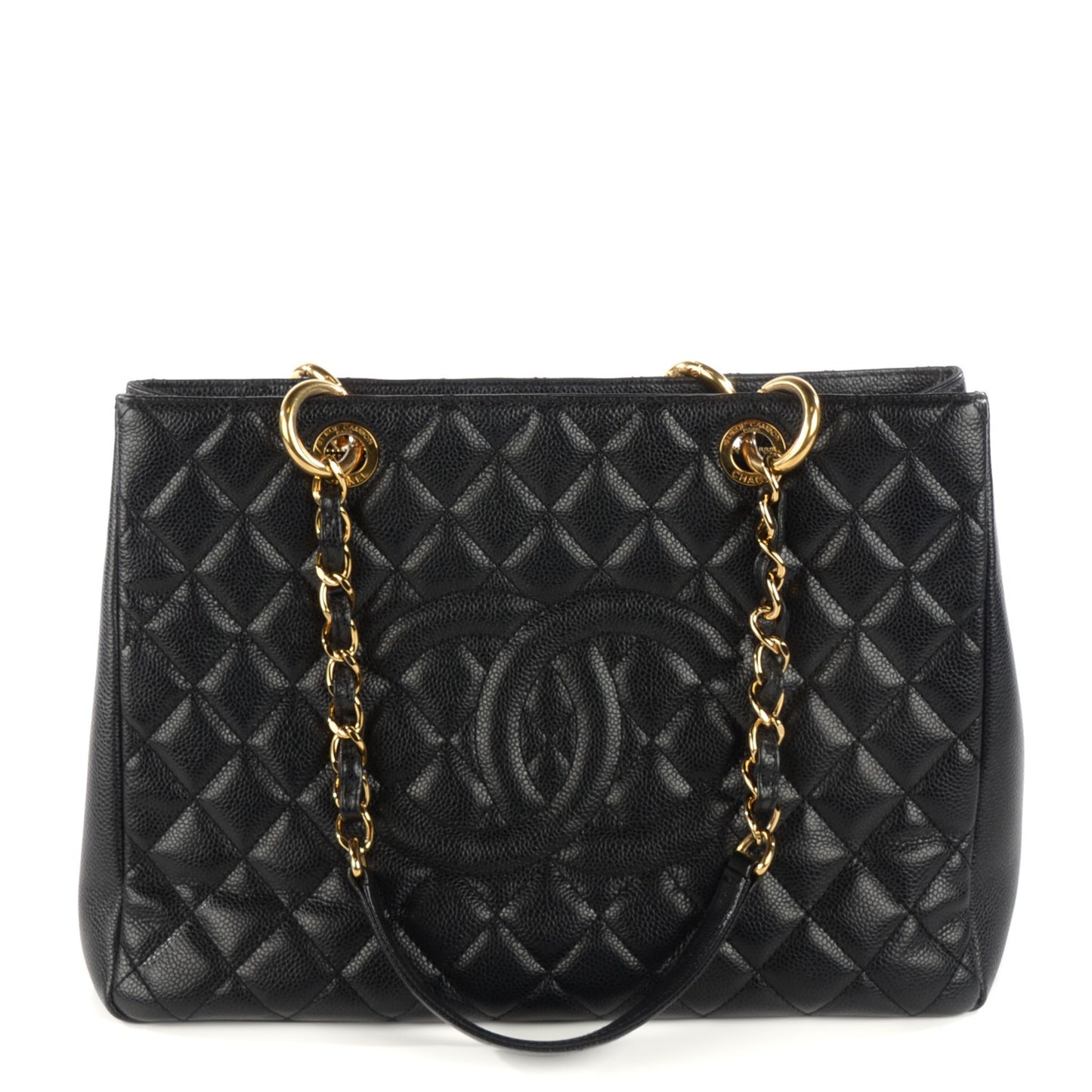 Caviar Quilted Grand Shopping Tote GST Black