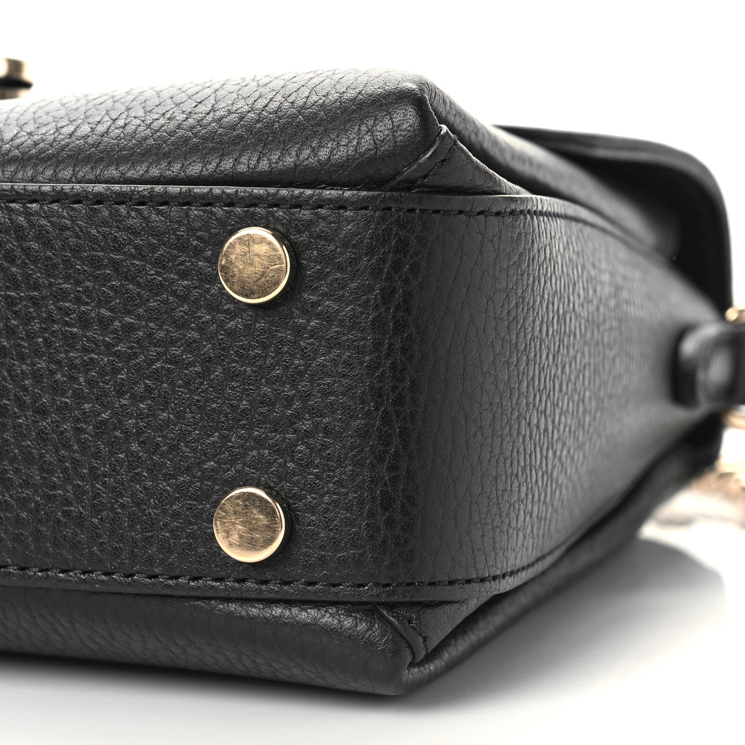 Gucci Dollar Calfskin Interlocking G Top Handle Shoulder Bag Black 9 of 9