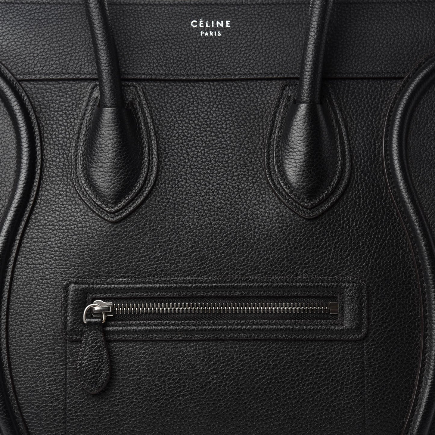 Drummed Calfskin Mini Luggage Black