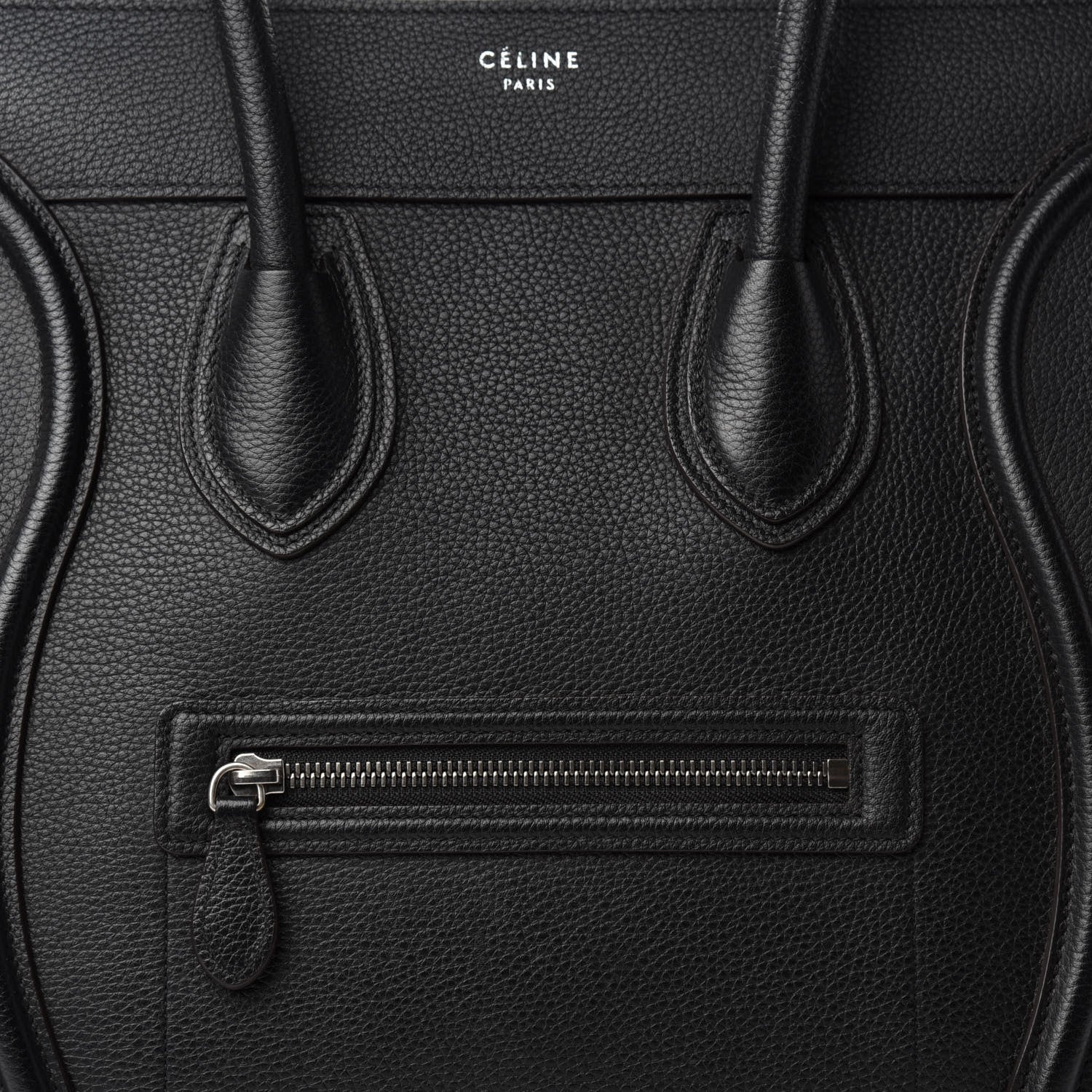 Celine Drummed Calfskin Mini Luggage Black 11 of 11