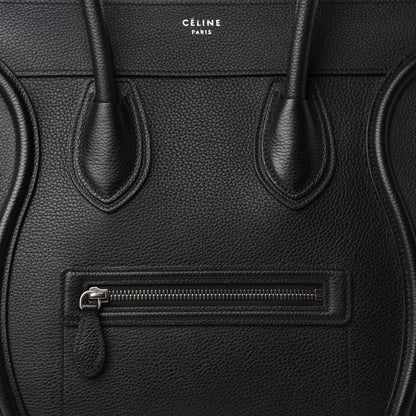 Celine Drummed Calfskin Mini Luggage Black 11 of 11
