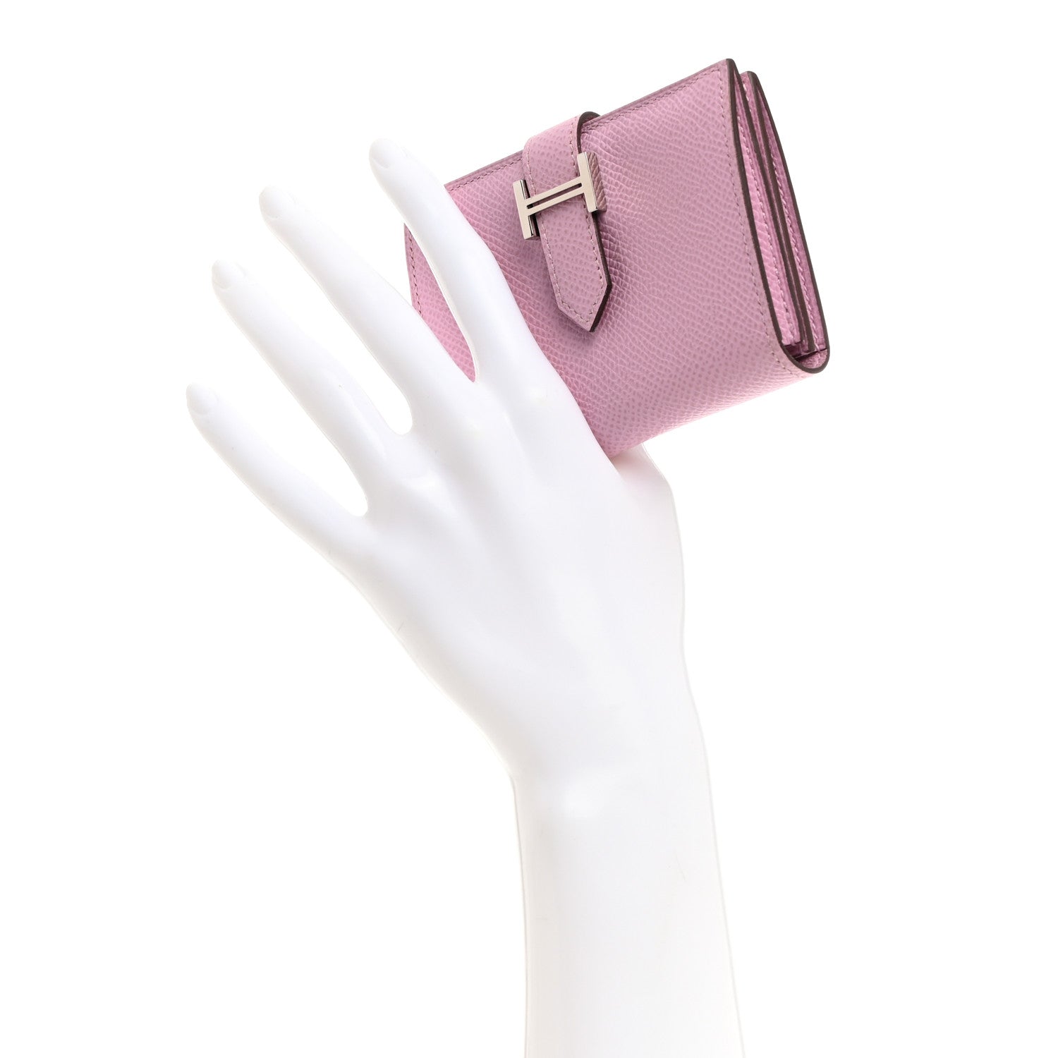 Hermes Epsom Bearn Card Holder Wallet Mauve Sylvestre 2 of 8