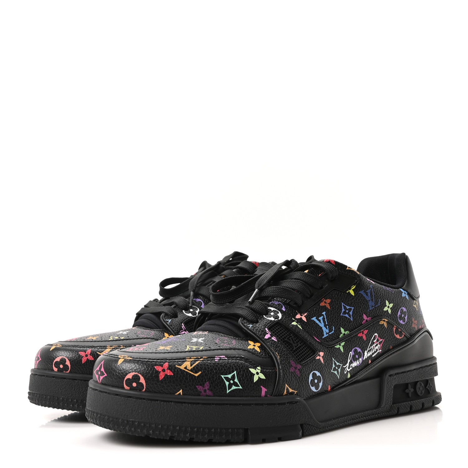 Louis Vuitton LV X TM Calfskin Monogram Multicolor LV Trainer Sneakers 8 Black 4 of 10
