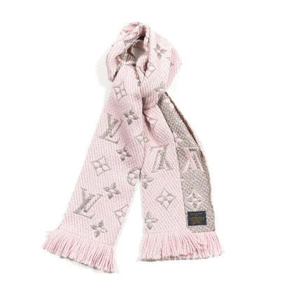 Louis Vuitton Wool Silk Logomania Shine Scarf Pink 1 of 3