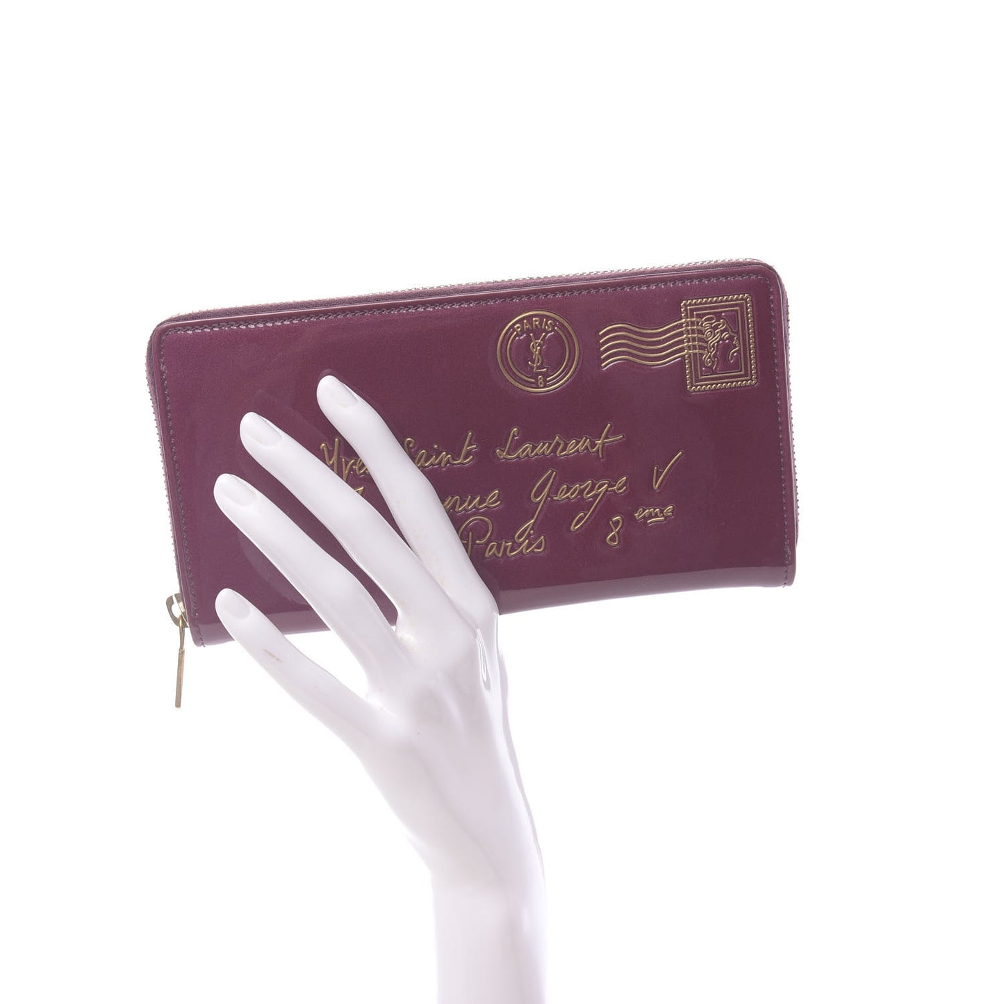 Patent Y Mail Zip Around Wallet Purple