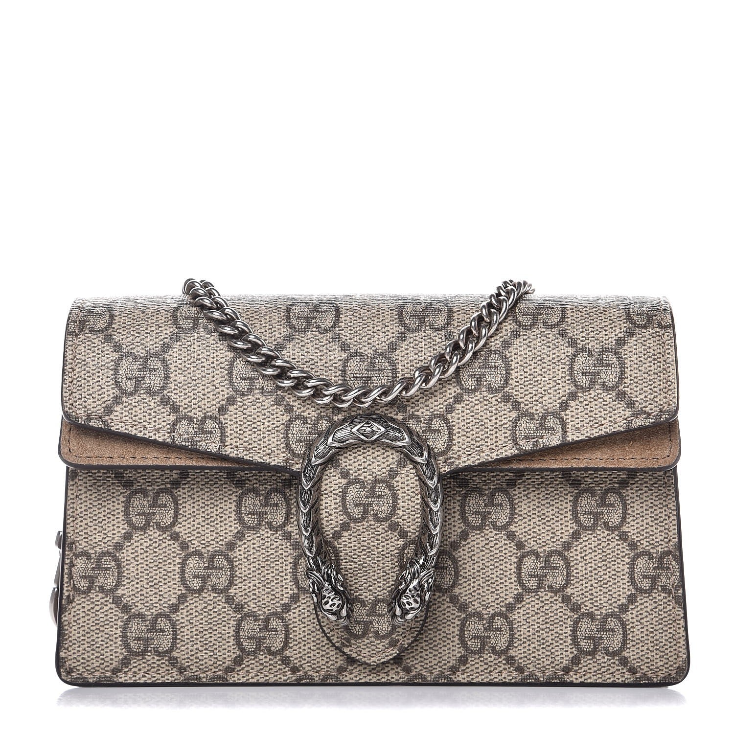 Gucci GG Supreme Monogram Super Mini Dionysus Shoulder Bag Taupe 1 of 9