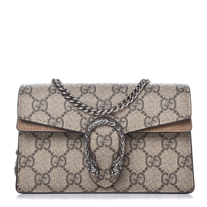Gucci GG Supreme Monogram Super Mini Dionysus Shoulder Bag Taupe 1 of 9