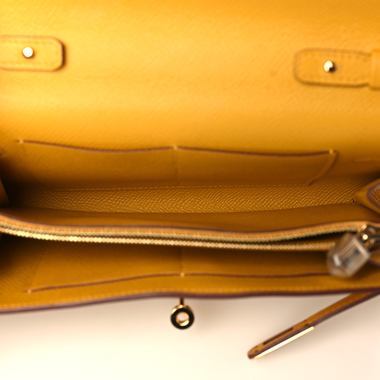 Hermes Epsom Kelly Wallet To Go Jaune Ambre 5 of 9