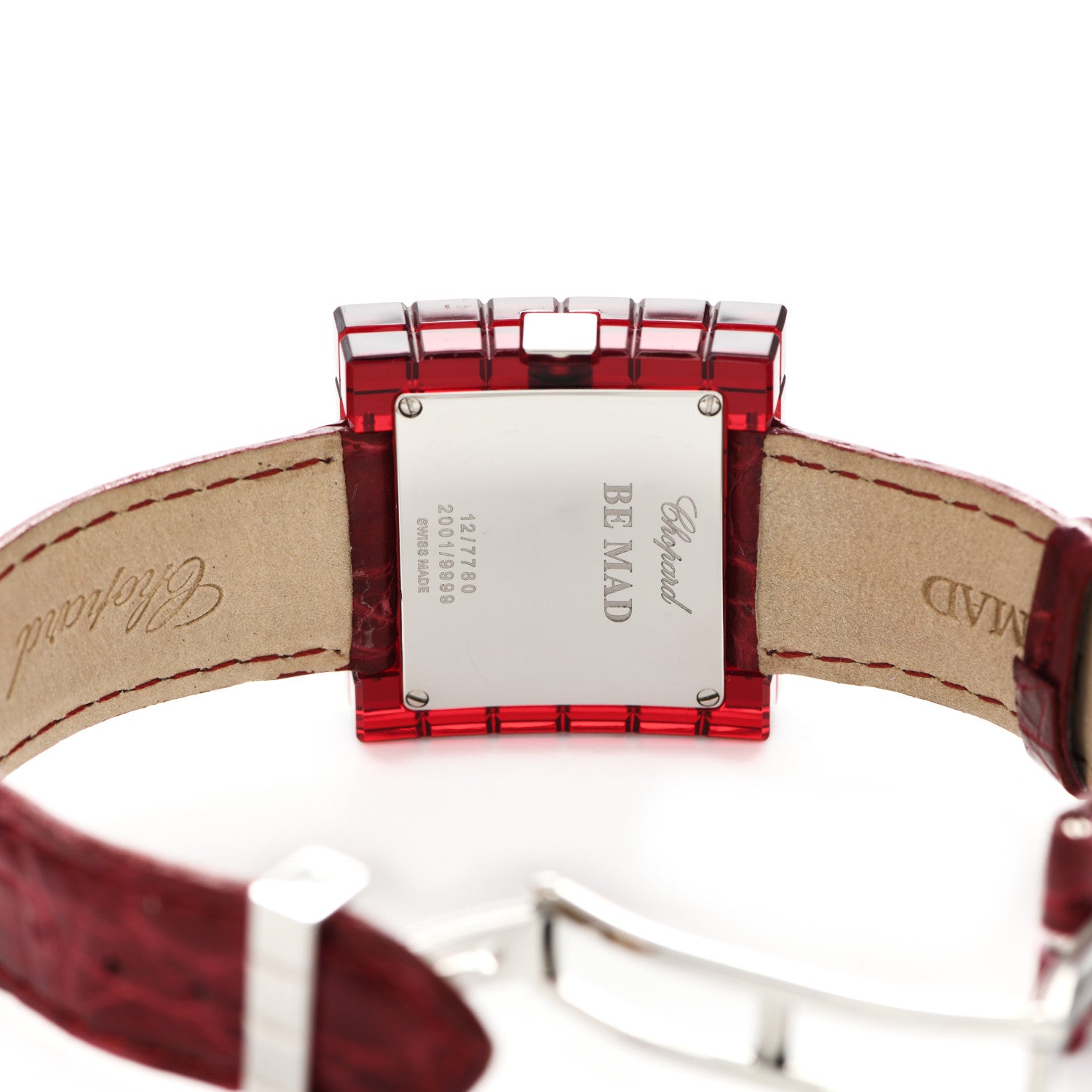 Chopard Stainless Steel Alligator Diamond Red Resin 32mm Be Mad Quartz Watch Red 4 of 4