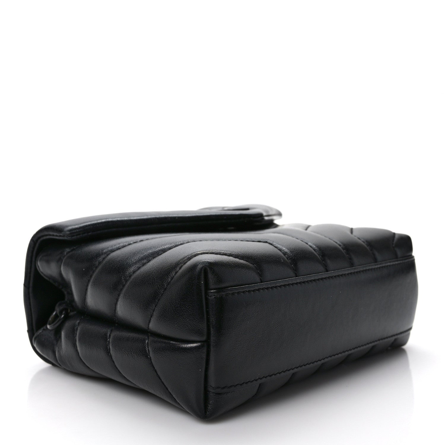 Saint Laurent Calfskin Y Quilted Monogram Monochrome Toy Loulou Crossbody Bag Black 4 of 10