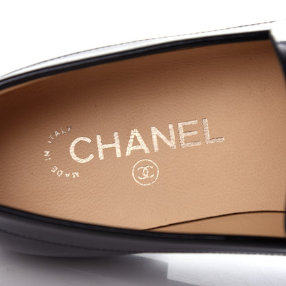 Chanel Patent CC Mocassin Loafers 40.5 Black 8 of 13