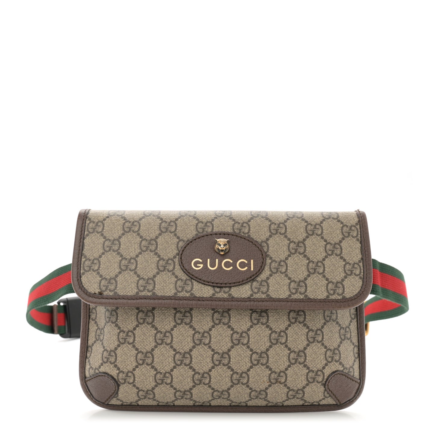 GG Supreme Monogram Neo Vintage Web Belt Bag Brown