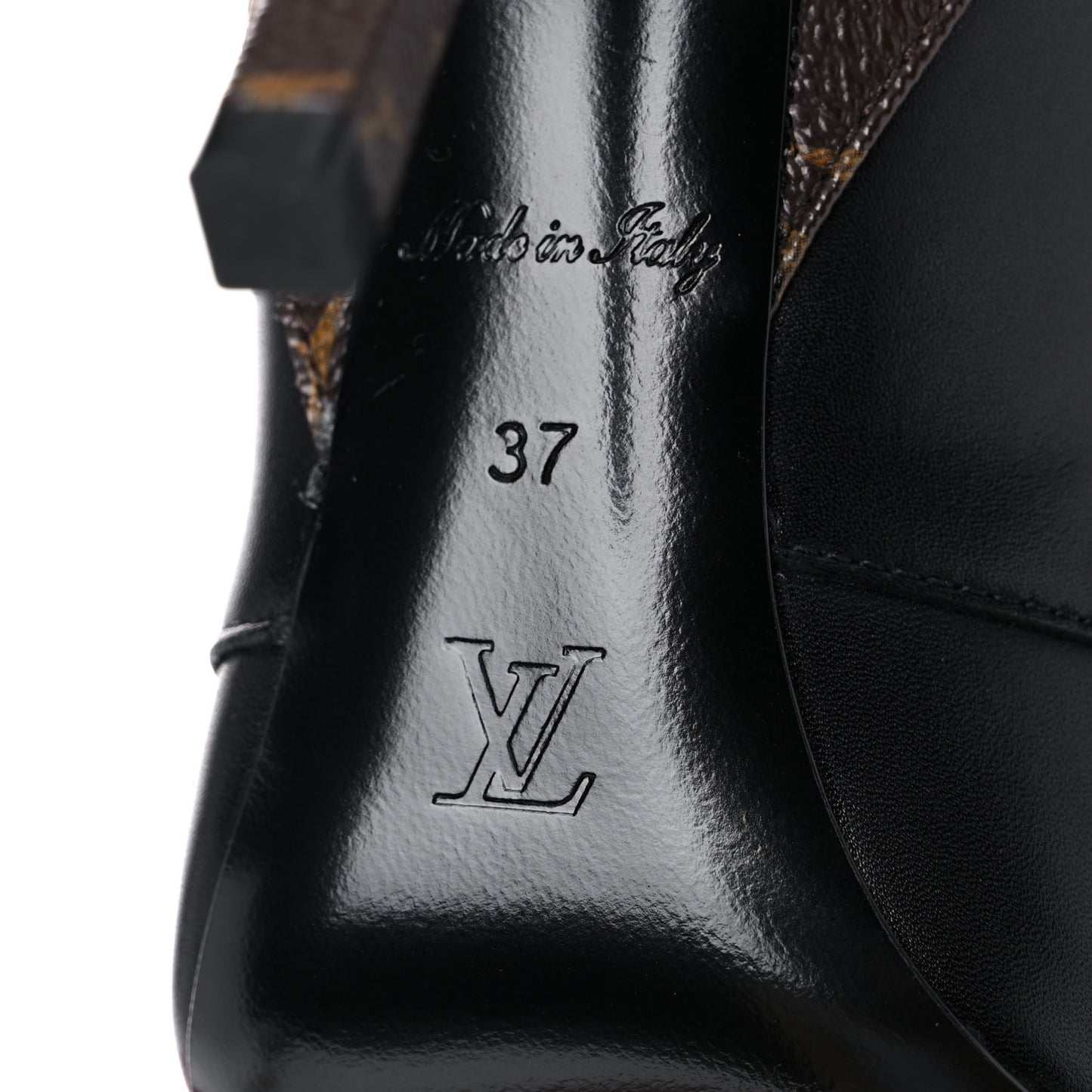 Calfskin Monogram Janet Ankle Boots 37 Black