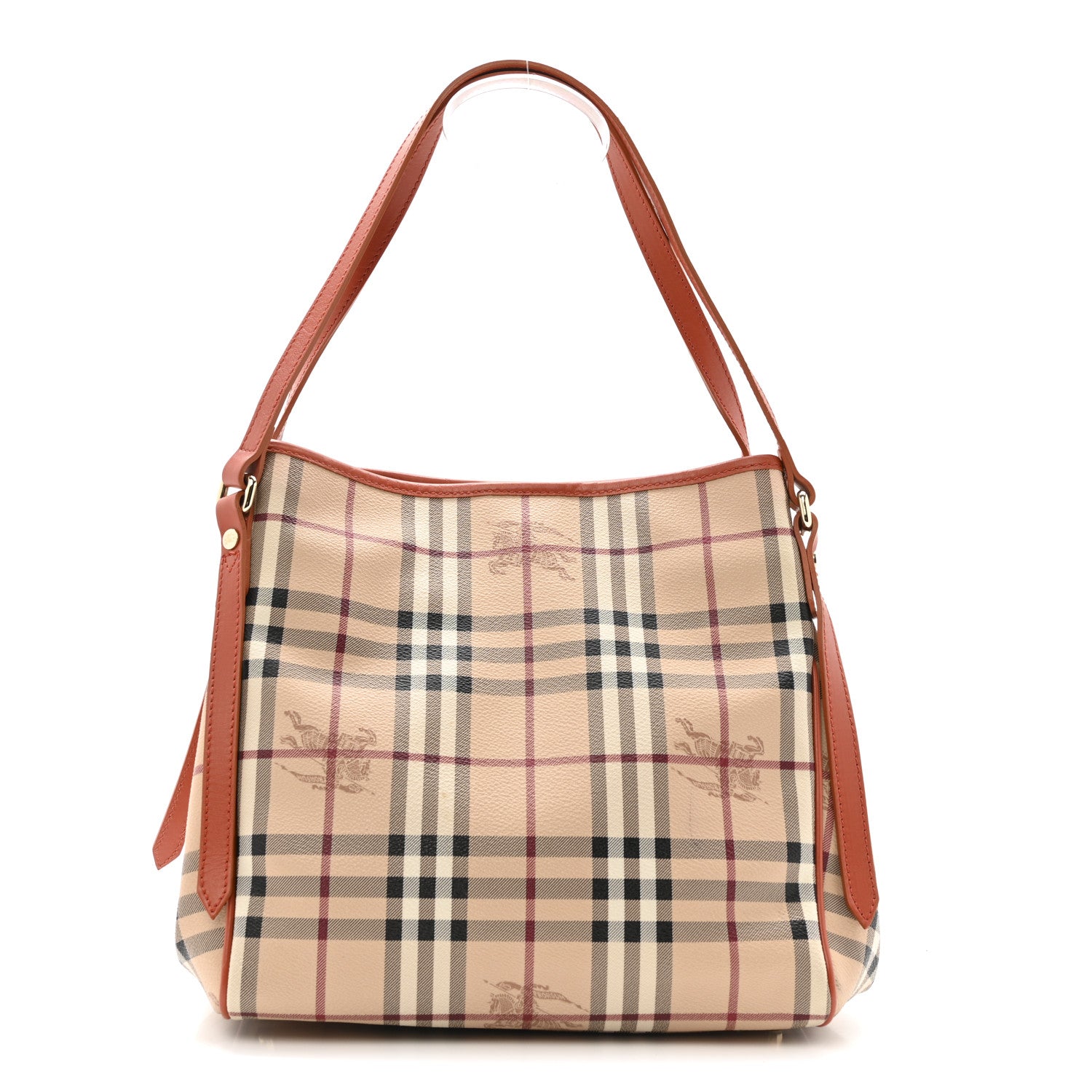 Burberry Haymarket Check Small Canterbury Tote Tangerine 1 of 13
