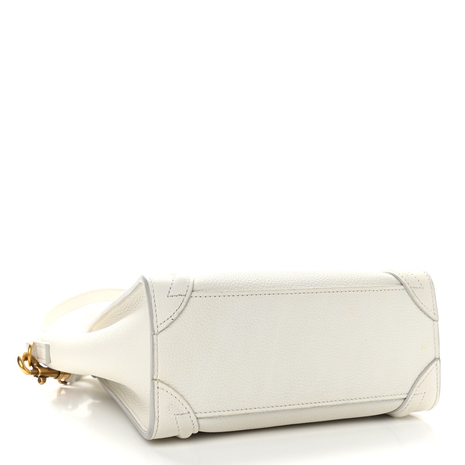 Celine Drummed Calfskin Nano Luggage White 4 of 13