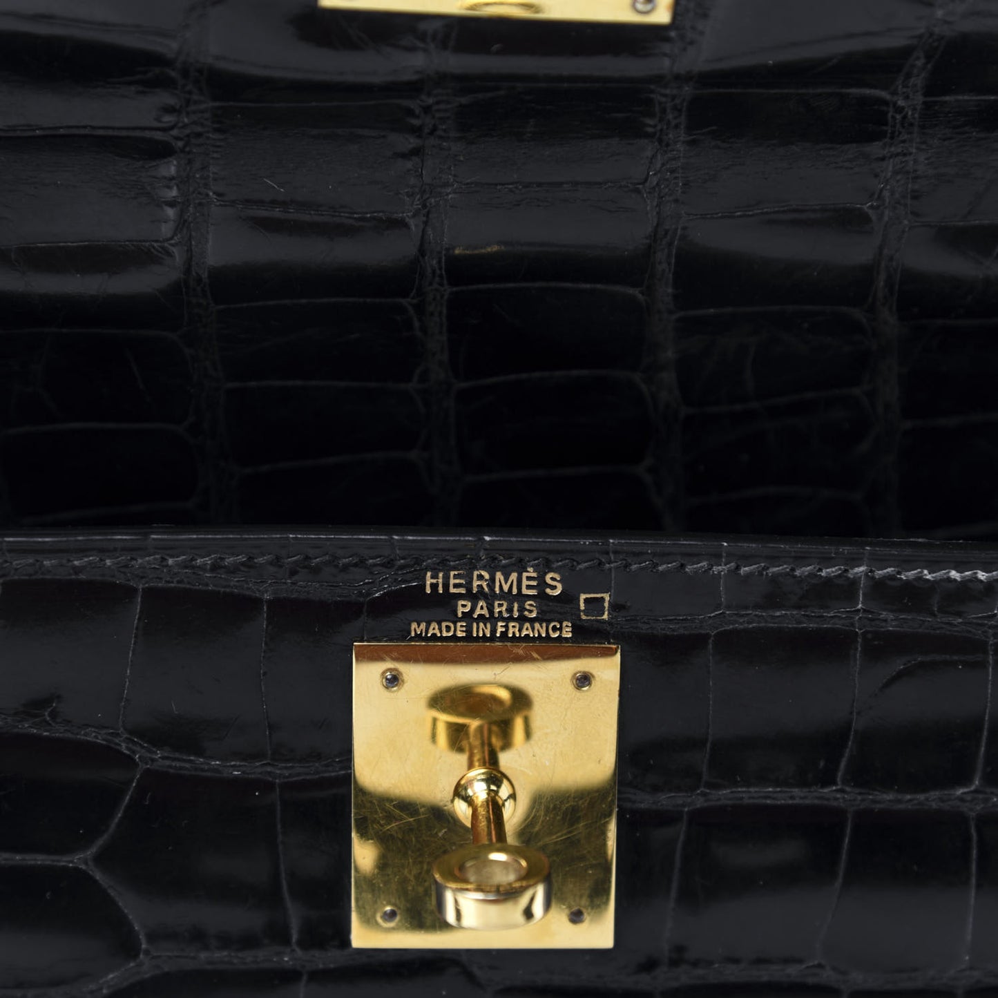 Shiny Alligator Kelly Sellier 28 Black