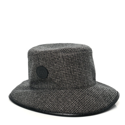 Gucci Wool Nylon GG Monogram Reversible Bucket Hat XL Black Grey 1 of 13