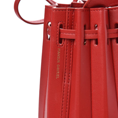 Mansur Gavriel Vegetable Tanned Calfskin Pleated Mini Bucket Bag Fiesta Flamma 10 of 10